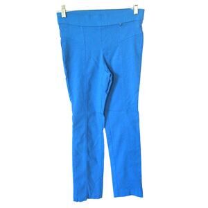 Rafaella Women's Blue Mid Rise Straight Leg Pull On Stretch Pants Size 4